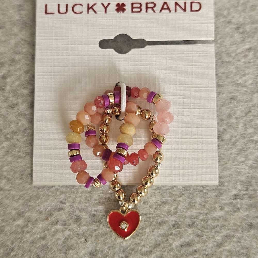 Lucky Brand Multicolor Beaded ring stack